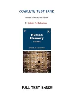 Test Bank for Human Memory&comma; 4th Edition by Gabriel A&period; Radvansky