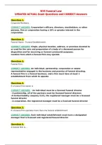 NYS Funeral Law&NewLine;UPDATED ACTUAL Exam Questions and CORRECT Answers