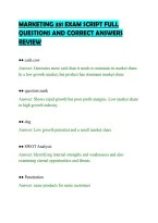 Marketing 351 Exam Script Full&NewLine;Questions And Correct Answers&NewLine;Review