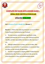 HFMA CRCR Certification Exam Updated 2026&sol;2027 Complete Test Bank with Answer Guide &NewLine;