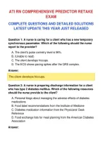 Ati Rn Comprehensive Predictor Retake&NewLine;Exam&NewLine;Complete Questions And Detailed Solutions&NewLine;Latest Update This Year Just Released