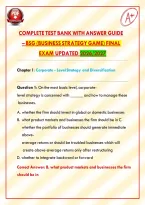 Complete Test Bank with Answer Guide &ndash; BSG &lpar; Business Strategy Game &rpar; Final Exam Updated 2026&sol;2027&NewLine;