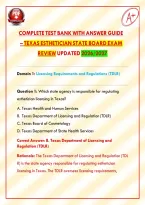 Texas Esthetician State Board Exam Review Updated 2026&sol;2027 Complete Test Bank with Answer Guide &NewLine;