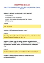 Epic Training Exam&NewLine;Complete Questions And Detailed Solutions Latest Update This Year Just&NewLine;Released