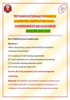 Test Bank Rationale for NASCLA Accredited Contractor Exam &ndash; Comprehensive 200-Exam Series Updated 2026&sol;2027&NewLine;