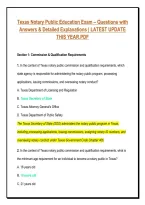 Texas Notary Public Education Exam &ndash; Questions with &NewLine;Answers & Detailed Explanations &vert; LATEST UPDATE &NewLine;THIS YEAR&period;PDF