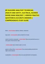 Bpi Building Analysist Technician &NewLine;&lpar;Health And Safety&comma; Electrical&comma; Blower &NewLine;Door&rpar; Exam 2026&sol;2027 &vert; Verified Practice &NewLine;Questions & Accurate Answers &vert; Comprehensive Study Guide &NewLine;