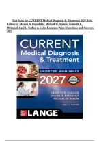 TEST BANK FOR CURRENT Medical Diagnosis & Treatment 2026 65th Edition by Maxine A&period; Papadakis&comma; Michael W&period; Rabow&comma; Kenneth R&period; McQuaid ISBN&colon;978-1266135545 COMPLETE GUIDE ALL CHAPTERS COVERED 100&percnt; VERIFIED A&plus; GRADE ASSURED &excl;&excl;&excl;&excl;&excl;&excl;NEW LATEST UPDATE&excl;&excl;&excl;&excl;&excl;