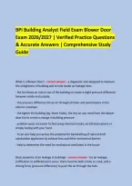  &NewLine;BPI Building Analyst Field Exam Blower Door &NewLine;Exam 2026&sol;2027 &vert; Verified Practice Questions &NewLine;& Accurate Answers &vert; Comprehensive Study Guide &NewLine; &NewLine; &NewLine;