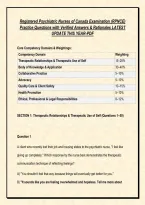 RPNCE REGISTERED PSYCHIATRIC NURSES OF CANADA EXAM MEGA PRACTICE TEST BANK &vert; 500&plus; ACTUAL EXAM-STYLE QUESTIONS & VERIFIED ANSWERS WITH CLINICAL RATIONALES &vert; PASS GUARANTEED &mdash; LATEST EDITION