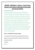 UMN BIOL 1009 Midterm 1 &lpar;Gibson&rpar; &ndash; Actual Practice &NewLine;Questions with Answers & Explanations latest update &NewLine;this year-just released