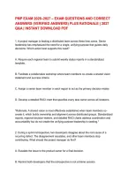 PMP EXAM 2026&ndash;2027 &ndash; EXAM QUESTIONS AND CORRECT  ANSWERS &lpar;VERIFIED ANSWERS&rpar; PLUS RATIONALE &vert; 2027  Q&A &vert; INSTANT DOWNLOAD PDF