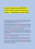 &NewLine;Elevator Mechanic Exam 2026&sol;2027 &vert; &NewLine;Verified Practice Questions & Accurate &NewLine;Answers &vert; Comprehensive Study Guide &NewLine;