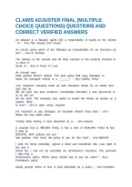 Claims Adjuster Final &lpar;Multiple Choice Questions&rpar; Questions And Correct Verified Answers