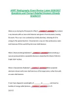 ARRT Radiography Exam Review Latest 2026&sol;2027 &NewLine;Questions and Correct Detailed Answers Already &NewLine;Graded A&plus; 