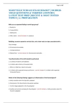 Maryville Nurs 612 Exam 2026&sol;2027 &vert; 150 High-Yield Questions & Verified Answers &vert; Latest Test Prep &vert; Recent & Most Tested Topics &vert; A&plus; Preparation