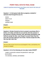 Perry Real Estate Final Exam&NewLine;Complete Questions And Detailed Solutions Latest Update This Year Just&NewLine;Released
