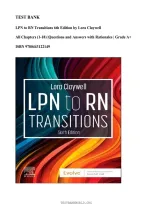 TEST BANK LPN to RN Transitions 6th Edition by Lora Claywell &vert; All 18 Chapters &vert; Questions & Answers with Rationales &vert; Grade A&plus; &vert; ISBN 9780443122149 &vert; Exam Success Assured