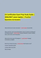  &NewLine; &NewLine;CX Certification Exam Prep Study Guide &vert; &NewLine;2026&sol;2027 Latest Update &vert; Practice Questions & Answers &NewLine;  &NewLine;