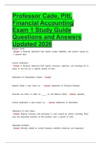 Professor Cade&comma; Pitt&comma; Financial Accounting Exam 1 Study Guide&period;&NewLine;