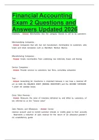 Financial Accounting Exam 2 Questions and Answers Updated 2026&period;