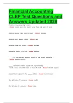 Financial Accounting CLEP Test Questions and Answers Updated 2026&NewLine;