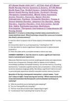 ATI Mental Health 2026&sol;2027 &vert; ACTUAL-Style ATI Mental Health Nursing Practice Questions & Answers&comma; ATI RN Mental Health Exam Prep&comma; Verified Answers&comma; Detailed Rationales&comma; Mental Health Nursing Study Guide&comma; Psychiatric Nursing&comma; Therapeutic Communication&comma; Me