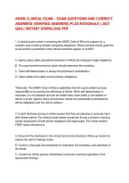 Aswb Clinical Exam &ndash; Exam Questions And Correct &NewLine;Answers &lpar;Verified Answers&rpar; Plus Rationale &vert; 2027 &NewLine;Q&A &vert; Instant Download Pdf