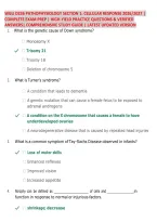 Wgu D236 Pathophysiology Section 1&colon; Cellular Response 2026&sol;2027 &vert; &NewLine;Complete Exam Prep &vert; High-Yield Practice Questions & Verified &NewLine;Answers&vert; Comprehensive Study Guide &vert; Latest Updated Version