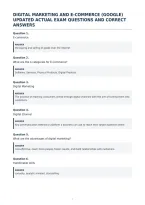 Digital Marketing And E-Commerce &lpar;Google&rpar;&NewLine;Updated Actual Exam Questions And Correct&NewLine;Answers