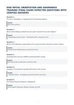 Dod Initial Orientation And Awareness&NewLine;Training &lpar;Final Exam&rpar; Expected Questions With&NewLine;Verified Answers