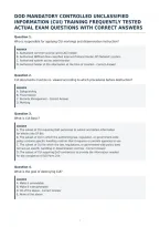 Dod Mandatory Controlled Unclassified&NewLine;Information &lpar;Cui&rpar; Training Frequently Tested&NewLine;Actual Exam Questions With Correct Answers