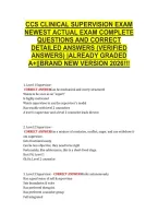 Ccs Clinical Supervision Exam &NewLine;Newest Actual Exam Complete &NewLine;Questions And Correct &NewLine;Detailed Answers &lpar;Verified &NewLine;Answers&rpar; &vert;Already Graded &NewLine;A&plus;&vert;&vert;Brand New Version 2026&excl;&excl;&excl;