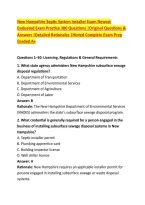 New Hampshire Septic System Installer Exam Newest &NewLine;Evaluated Exam Practice 300 Questions &vert;Original Questions & &NewLine;Answers &vert;Detailed Rationales &vert;Hinted Complete Exam Prep &NewLine;Graded A&plus; 