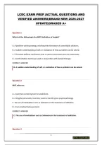 Lcdc Exam Prep &vert;Actual Questions And Verified Answers&vert;Brand New 2026-2027 Update&vert;Graded A&plus;