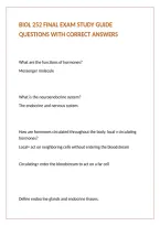 Biol 252 Final Exam Study Guide Questions With Correct Answers 