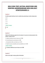 Nha Ccma Test &vert;Actual Questions And Verified Answers&vert;Brand New 2026-2027 Update&vert;Graded A&plus;