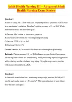 Adult Health Nursing III &ndash; Advanced Adult Health Nursing Exam Review