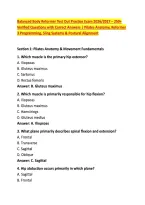 Balanced Body Reformer Test Out Practice Exam 2026&sol;2027 &ndash; 250&plus; &NewLine;Verified Questions with Correct Answers &vert; Pilates Anatomy&comma; Reformer &NewLine;3 Programming&comma; Sling Systems & Postural Alignment 