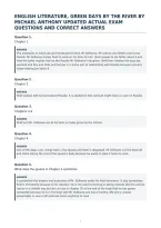 English Literature&comma; Green Days By The River By&NewLine;Michael Anthony Updated Actual Exam&NewLine;Questions And Correct Answers