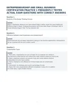Entrepreneurship And Small Business&NewLine;Certification Practice 1 Frequently Tested&NewLine;Actual Exam Questions With Correct Answers