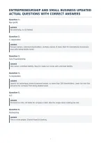 Entrepreneurship And Small Business Updated&NewLine;Actual Questions With Correct Answers&NewLine;