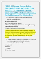 NEIEP 400 National Elevator Industry Educational Program Practice Exam 2026&sol;2027 &vert; Comprehensive MCQs with Answers & Detailed Rationales&NewLine;&NewLine;