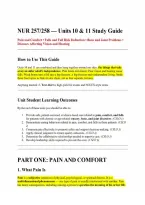 NUR 257 &sol; NUR 258 Units 10 & 11 Exam Study Guide&colon; Pain Management&comma; Fall Prevention&comma; Musculoskeletal & Sensory Disorders
