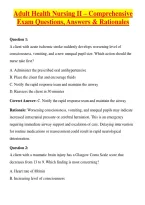 Adult Health Nursing II &ndash; Comprehensive Exam Questions&comma; Answers & Rationales