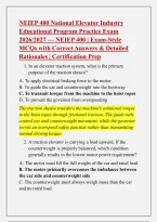 NEIEP 400 Exam Prep 2026&sol;2027 &vert; Elevator Electrical&comma; Mechanical&comma; Safety & Control Systems MCQs&NewLine;&NewLine;