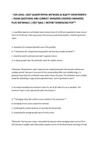 &ast;&ast;Cfa Level I 2027 Quantitative Methods & Equity Investments &NewLine;&ndash; Exam Questions And Correct Answers &lpar;Verified Answers&rpar; &NewLine;Plus Rationale &vert; 2027 Q&A &vert; Instant Download Pdf&ast;&ast;