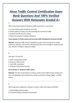 Atssa Traffic Control Certification Exam Bank Questions And 100&percnt; Verified Answers With Rationales Graded A&plus;&NewLine;&NewLine;