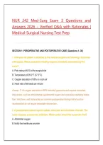 NUR 242 Med-Surg Exam 3 Questions and&NewLine;Answers 2026 &ndash; Verified Q&A with Rationales &vert;&NewLine;Medical-Surgical Nursing Test Prep&NewLine;