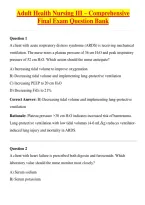 Adult Health Nursing III &ndash; Comprehensive Final Exam Question Bank